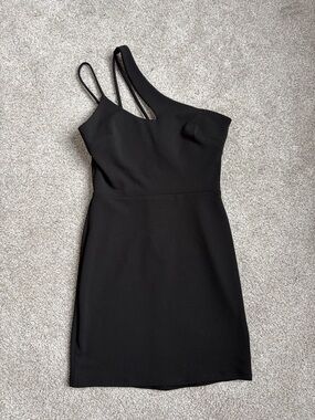 Elegant One-Shoulder Black Cocktail Dress